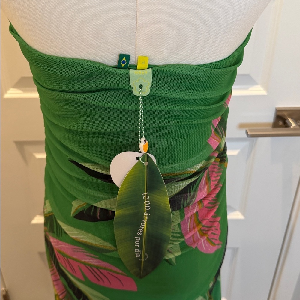FARM Rio Strapless Green and Blue Dress Size S - Picture 8 of 9